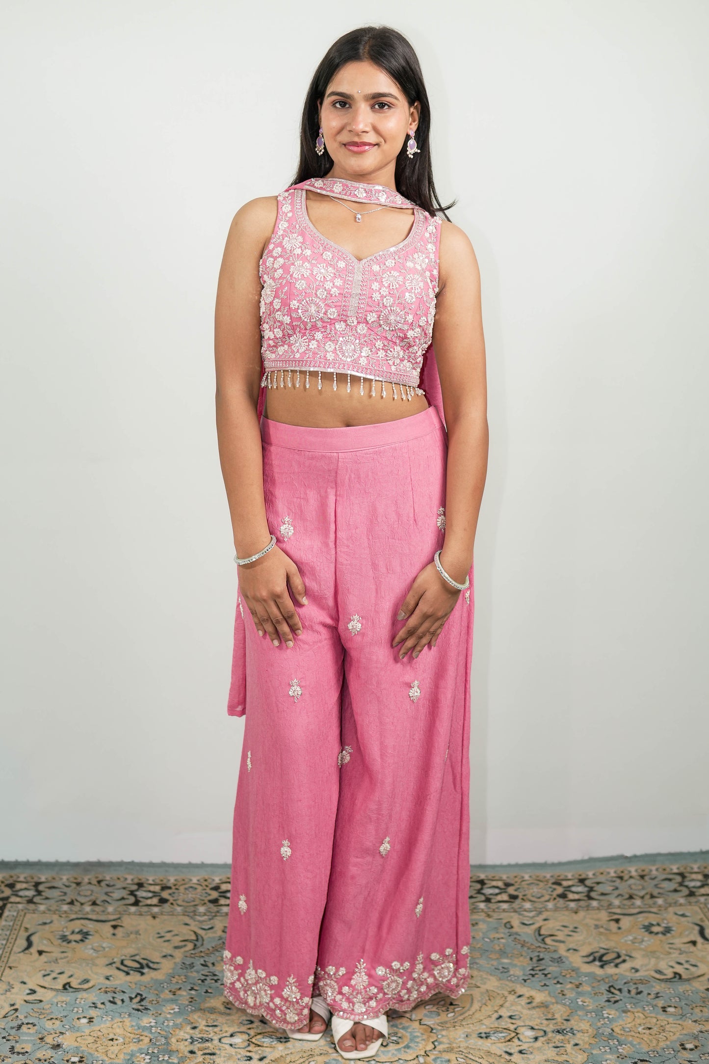 Rosé Charm Palazzo Set