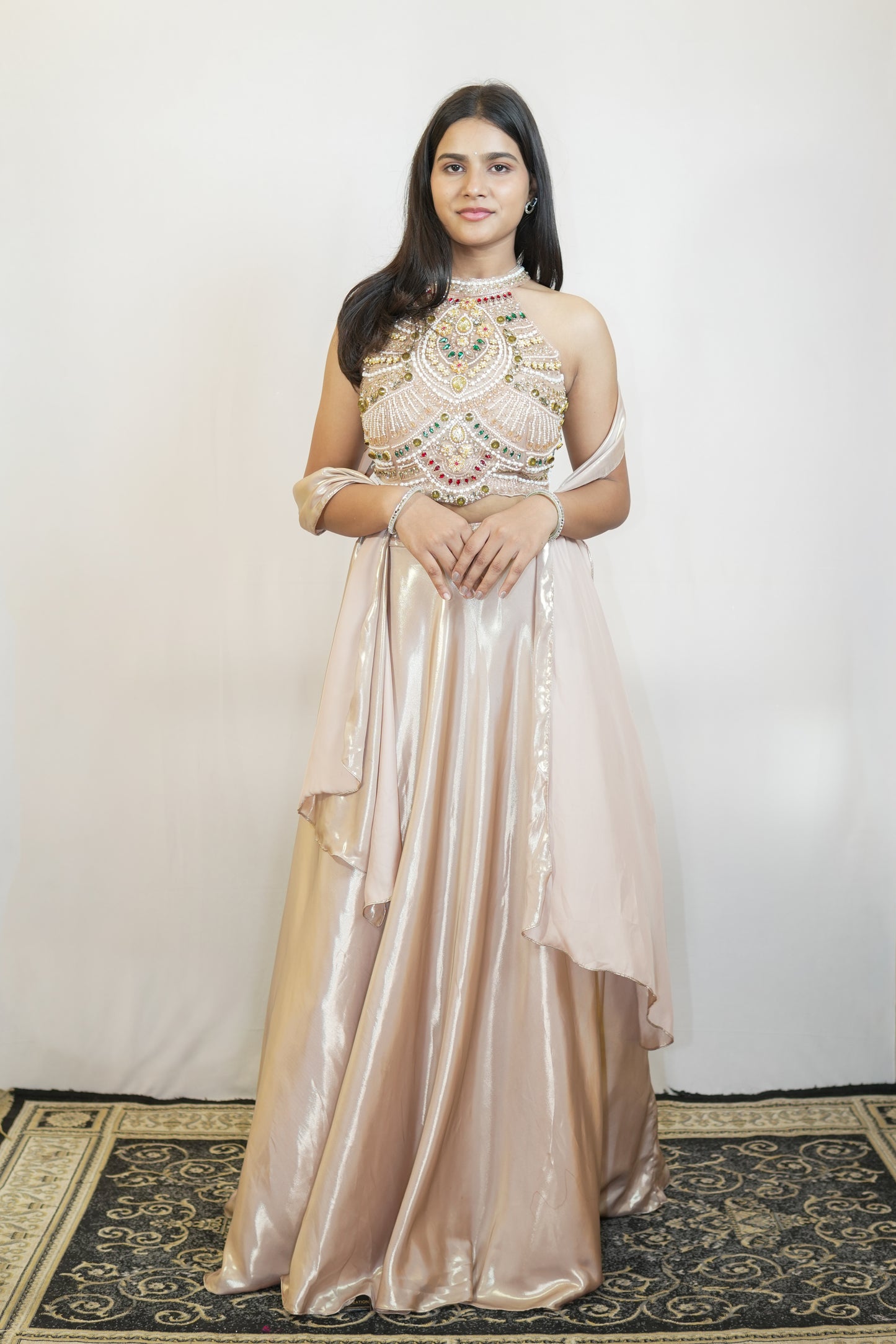 Champagne Pearl Lehenga Set