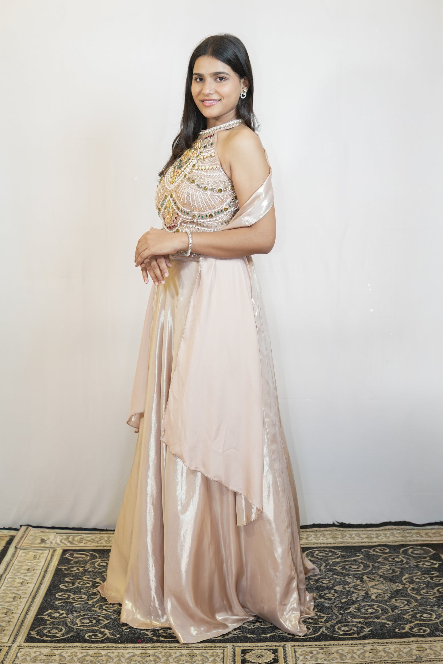 Champagne Pearl Lehenga Set