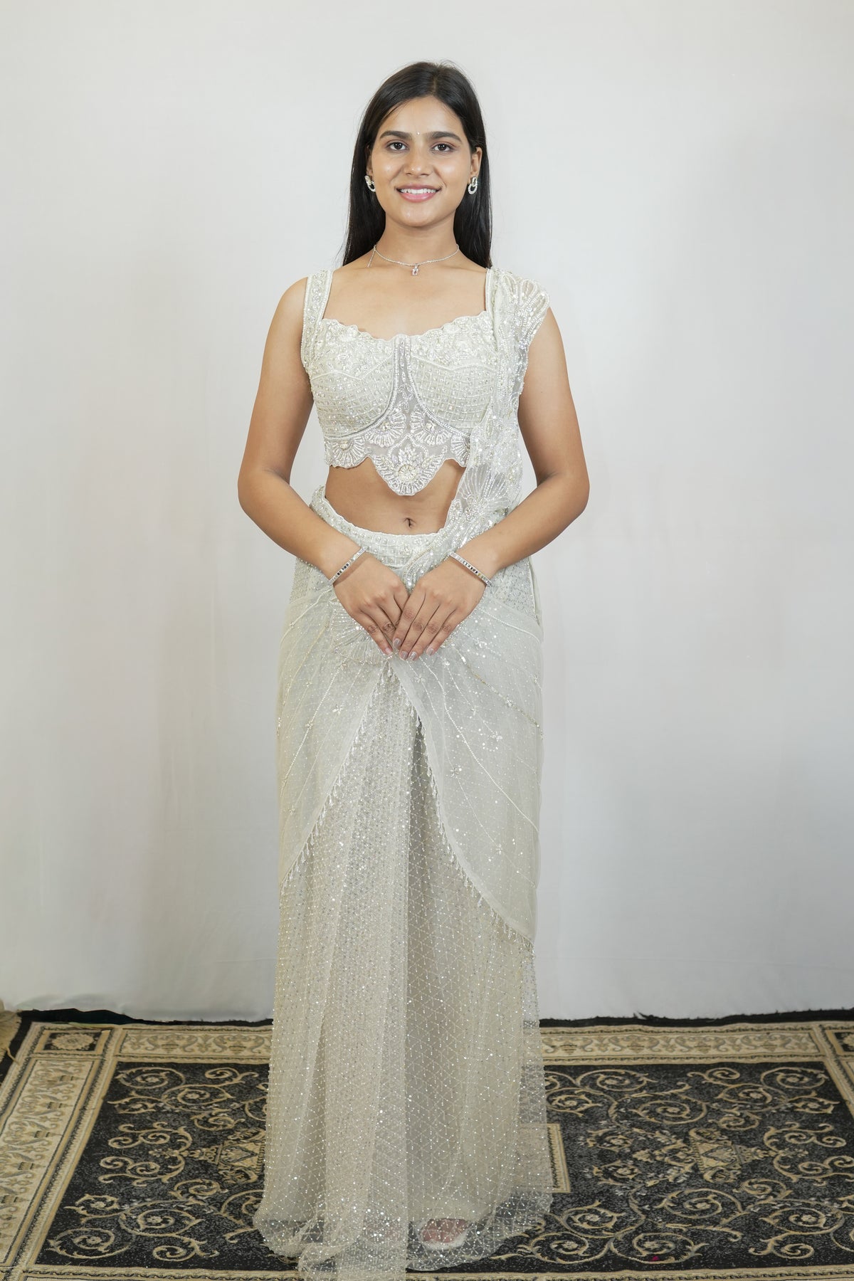 Lattice Drape Pre-Draped Saree