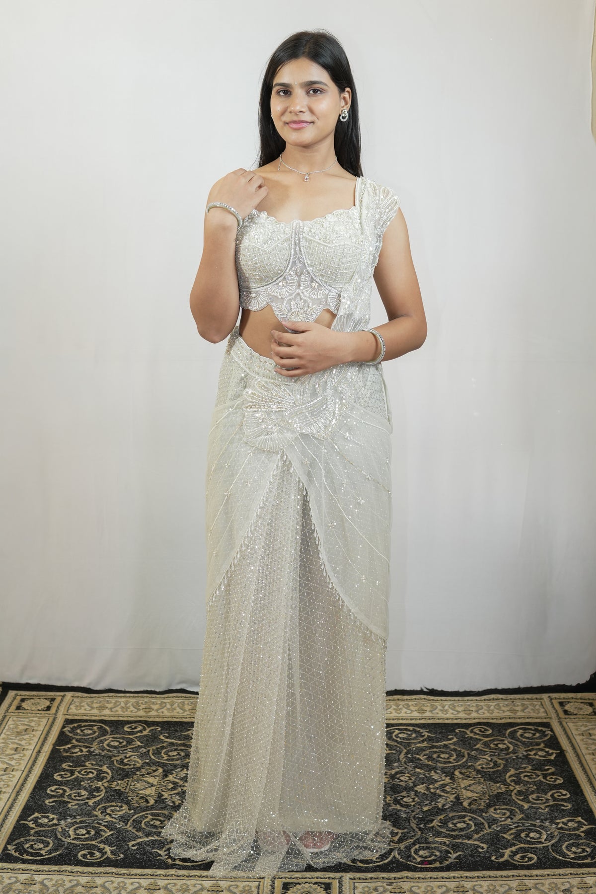 Lattice Drape Pre-Draped Saree