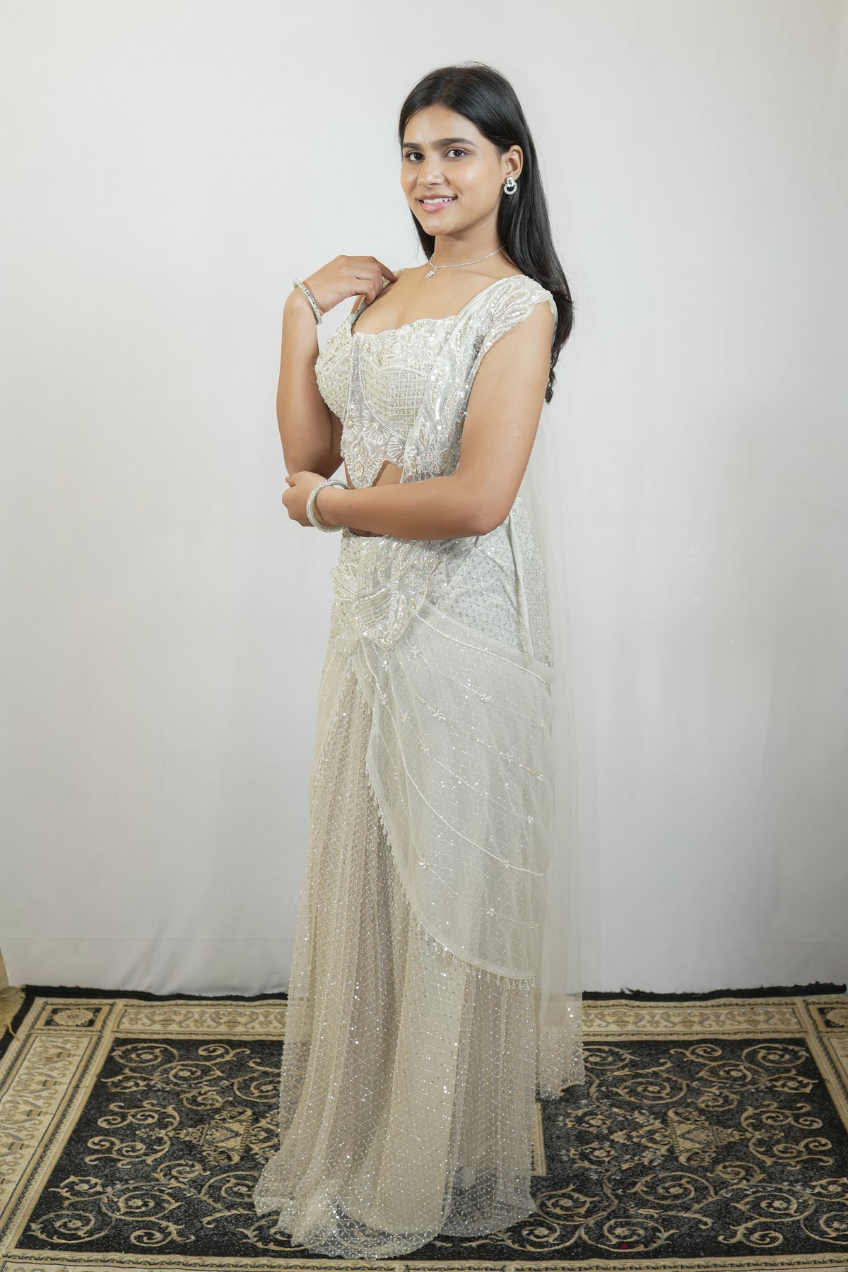 Lattice Drape Pre-Draped Saree