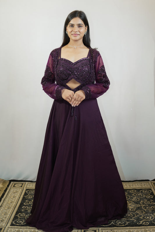 Midnight Amara Gown Set