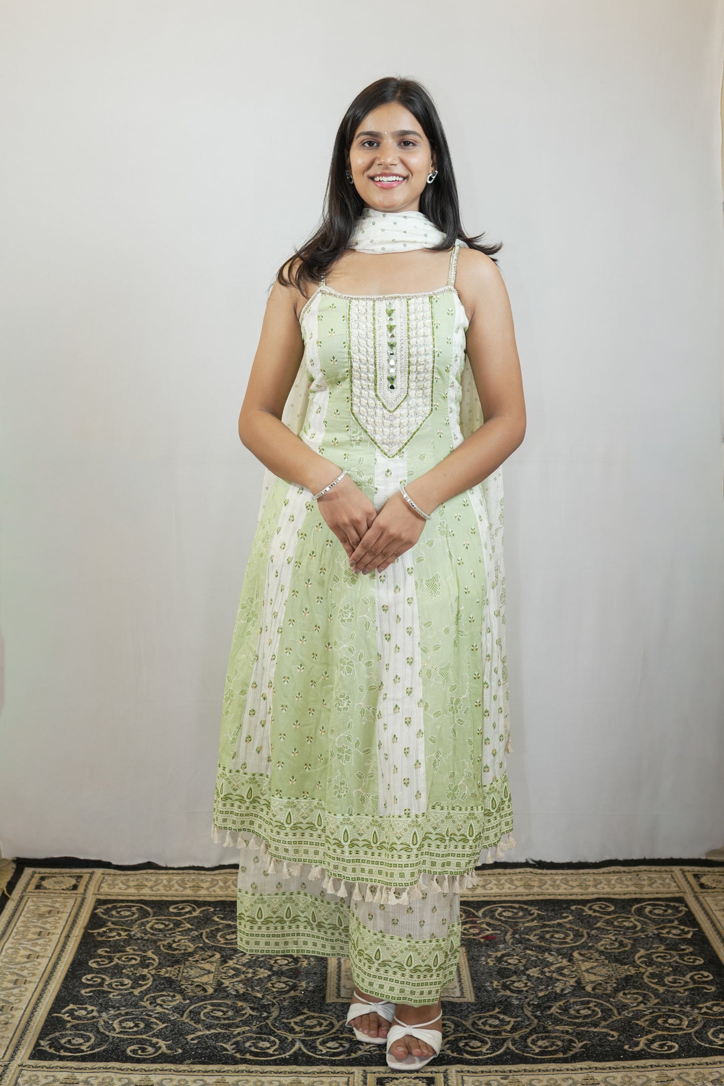 Mint Blossom Straight Suit Set
