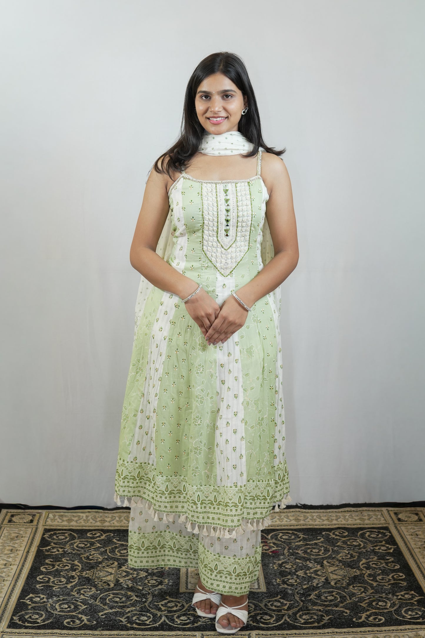 Mint Blossom Straight Suit Set