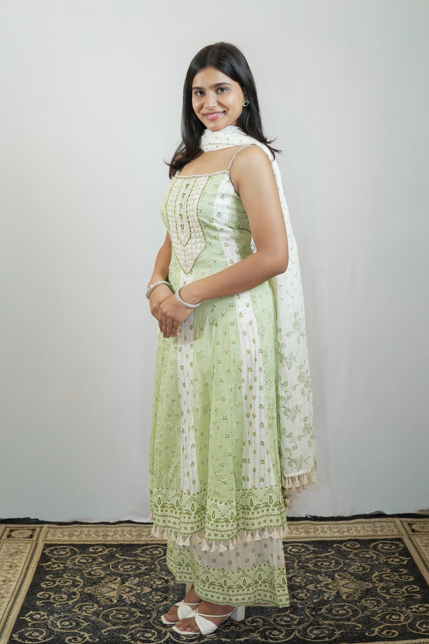 Mint Blossom Straight Suit Set
